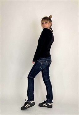 Vintage Y2K Low Rise Jeans With Letters