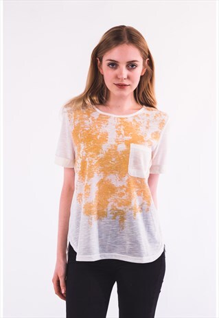 GOLD PRINT T-SHIRT WITH POCKET CY