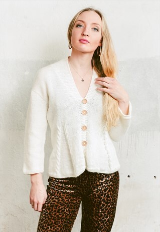 VINTAGE 90S WHITE CARDIGAN