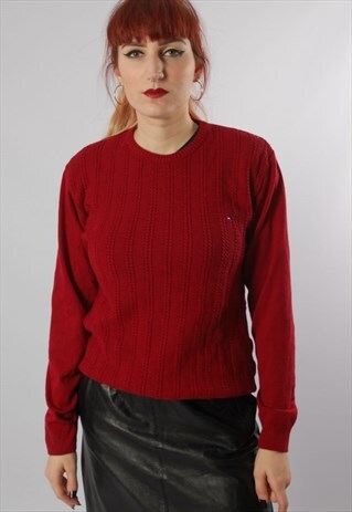 VINTAGE 90S KNITTED TOMMY HILFIGER JUMPER