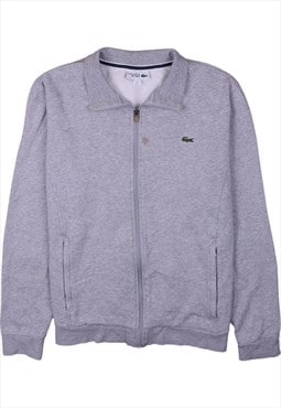 Vintage 90's Lacoste Sport Sweatshirt Plain Full Zip Up Grey