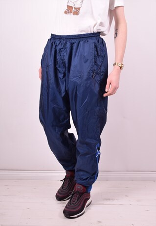 ADIDAS MENS VINTAGE TRACKSUIT TROUSERS W34 L32 BLUE 90'S