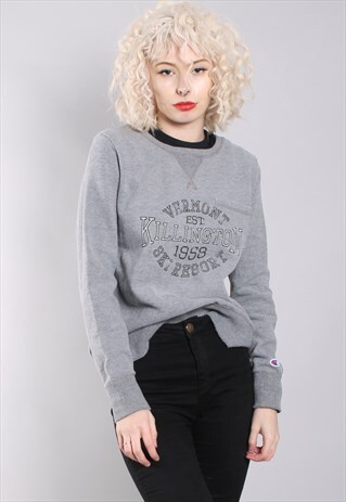 VINTAGE CHAMPION SWEATSHIRT JUMPER GREY