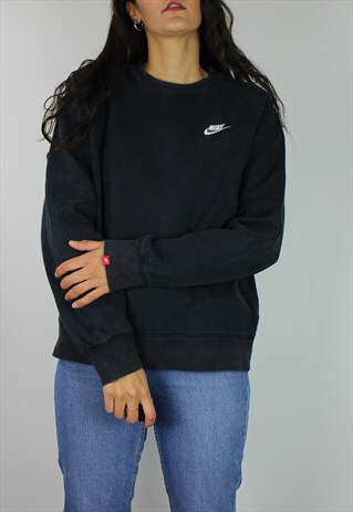 VINTAGE NIKE SWEATSHIRT JUMPER WITH LOGO FRONT & SLEEVE