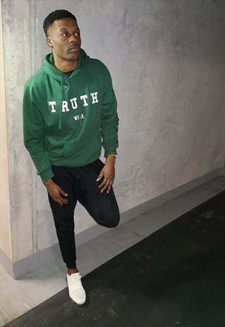 WHITE ON FOREST GREEN ' STEEL CITY' HOODED TOP