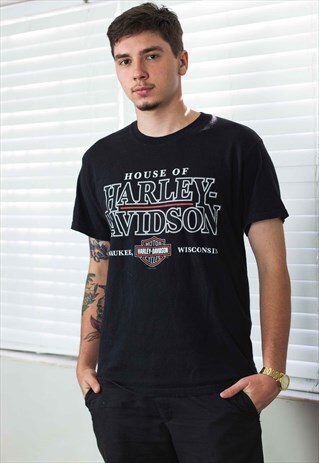 VINTAGE HARLEY DAVIDSON T-SHIRT LOGO 90S L 7.3