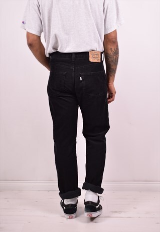 LEVI'S 551 MENS VINTAGE CORDUROY TROUSERS W34 L34 BLACK 90S