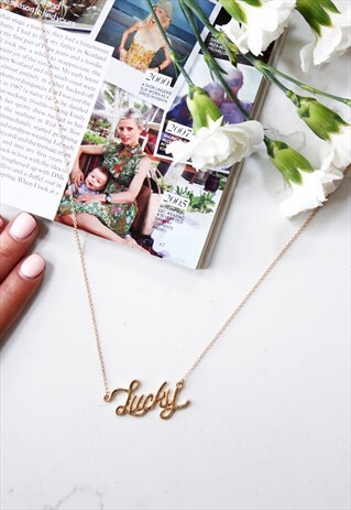 GOLD 'LUCKY' SPELL OUT NECKLACE