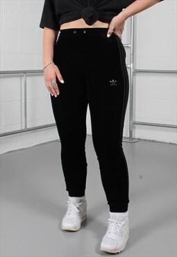Vintage Adidas Joggers in Black with Spell Out Logo Small