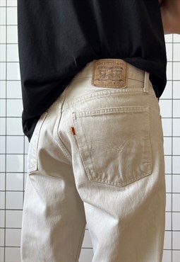 Vintage LEVIS Jeans Denim Pants 80s Beige / Orange Tab 