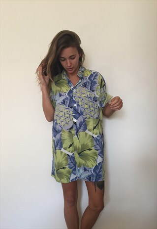 CRAZY PATTERNED VINTAGE RETRO FESTIVAL OVERSIZED SHIRT