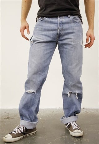 VINTAGE BLUE LEVI'S 501 PAINT JEANS