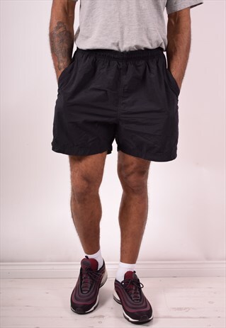ADIDAS MENS VINTAGE SHORTS LARGE BLACK 90S