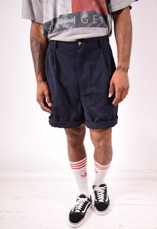 TOMMY HILFIGER MENS VINTAGE SHORTS W38 NAVY BLUE 90S