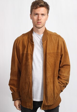 VINTAGE SUEDE OVERSIZED BOMBER JACKET