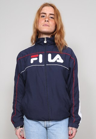 VINTAGE 80'S FILA TRICOLOUR SHELL JACKET
