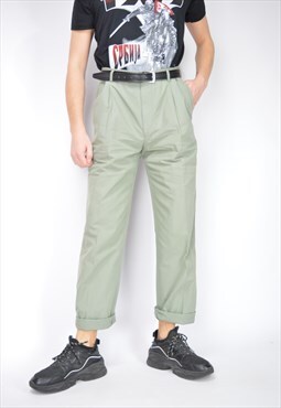 Vintage green classic straight suit trousers