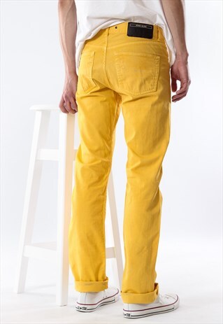 VINTAGE MENS STONE ISLAND DENIMS YELLOW JEANS PANTS TROUSERS