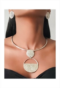 SHUBRA  Fashion  Necklaces & Earrings Set - Silver