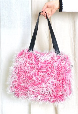 Y2K Pink Fluffy Shoulder Bag