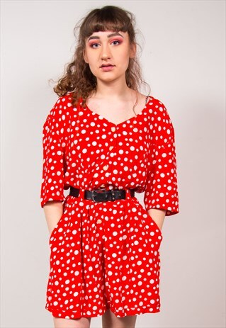 VINTAGE 90'S RED POLKA DOT PLAYSUIT