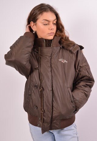 VINTAGE POLO RALPH LAUREN PADDED JACKET BROWN