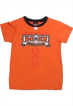 Harley Davidson  Short Sleeve Crewneck T Shirt XLarge Orange