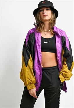 90s vintage lightweight windbreaker purple gold 80s jacket