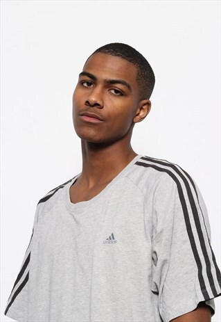 VINTAGE ADIDAS LOGO T-SHIRT GREY