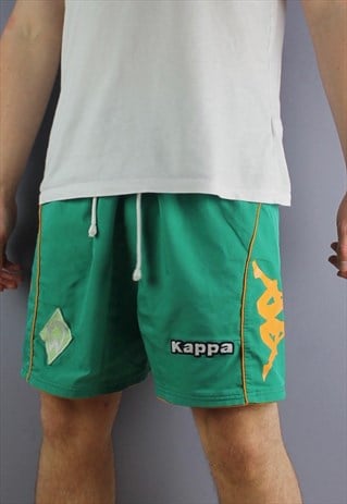 VINTAGE KAPPA WOLFSBURG SHORTS IN GREEN WITH EMBROIDERED LOG