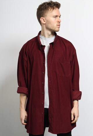VINTAGE CORDUROY CORD SHIRT RED