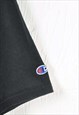 VINTAGE CHAMPION SPELL OUT T-SHIRT CREW NECK BLACK MEDIUM