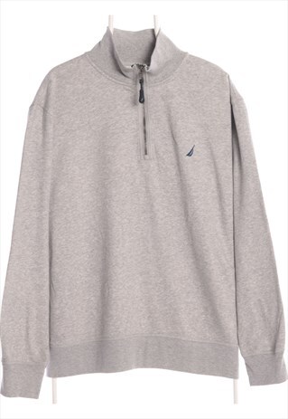 GREY NAUTICA QUARTER ZIP SWEATSHIRT - XLARGE