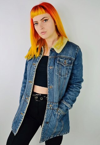 VINTAGE SHERPA LINED DENIM JACKET