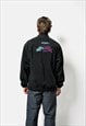 BLACK WARM FLEECE JACKET MENS VINTAGE WINTER SKI JUMPER