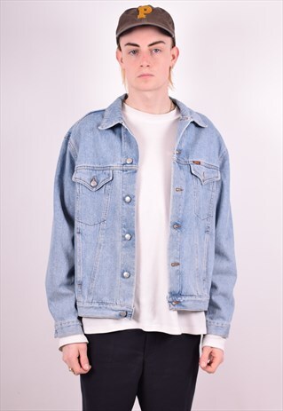 RIFLE MENS VINTAGE DENIM JACKET MEDIUM BLUE 90S