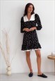 WRAP-DRESS WITH FRILLS AND DETACHABLE COLLAR
