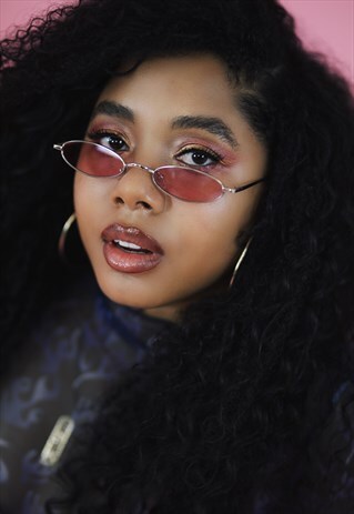 YELLOW SUMMER 90S Y2K SLIM SUNGLASSES SHADES