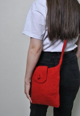 Tote boho bag vintage 00s fashion red crossbody shoulder bag