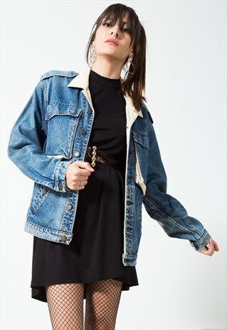 VINTAGE LEVI'S CONSTRAST COLLAR DENIM JACKET / S1158