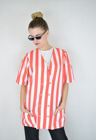 VINTAGE TWO COLOUR STRIPED BLOUSE