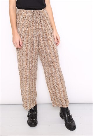 VINTAGE 90S SILK BOHO PRINT TROUSERS