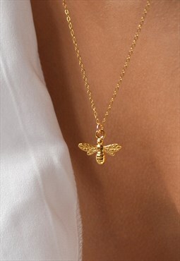 SUMMER Gold Bee Charm Choker Chain Necklace Jewellery