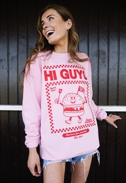 Hi Guys Women's Burger Graphic Sweatshirt 