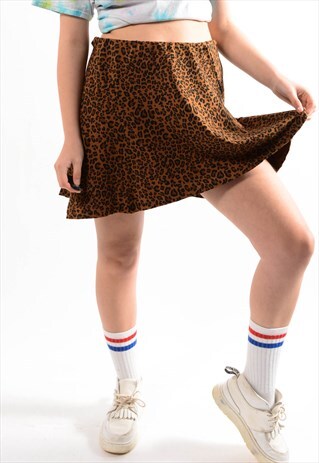 VINTAGE ANIMAL LEOPARD PRINT SKIRT