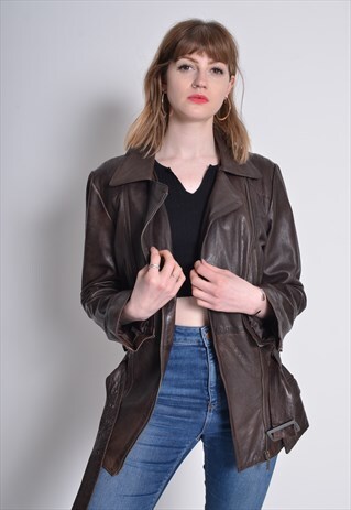 VINTAGE 90'S SOFT LEATHER JACKET BROWN