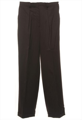 BEYOND RETRO VINTAGE JONES NEW YORK GREY CLASSIC WOOL TROUSE