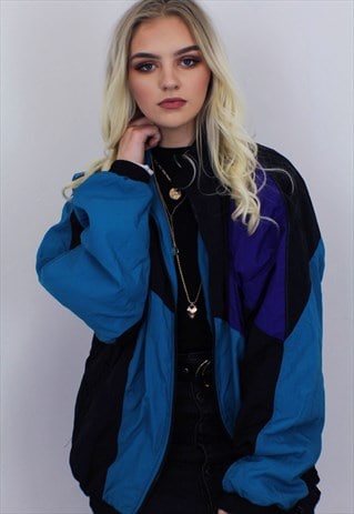 VINTAGE 90'S UNISEX SHELL SUIT BOMBER JACKET