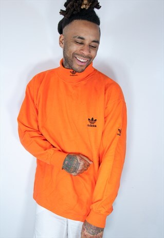 ADIDAS POLO NECK ORANGE SWEATSHIRT