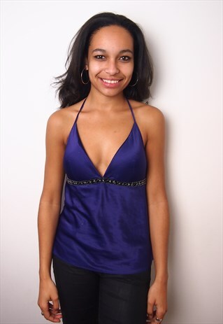 PURPLE HALTER TOP